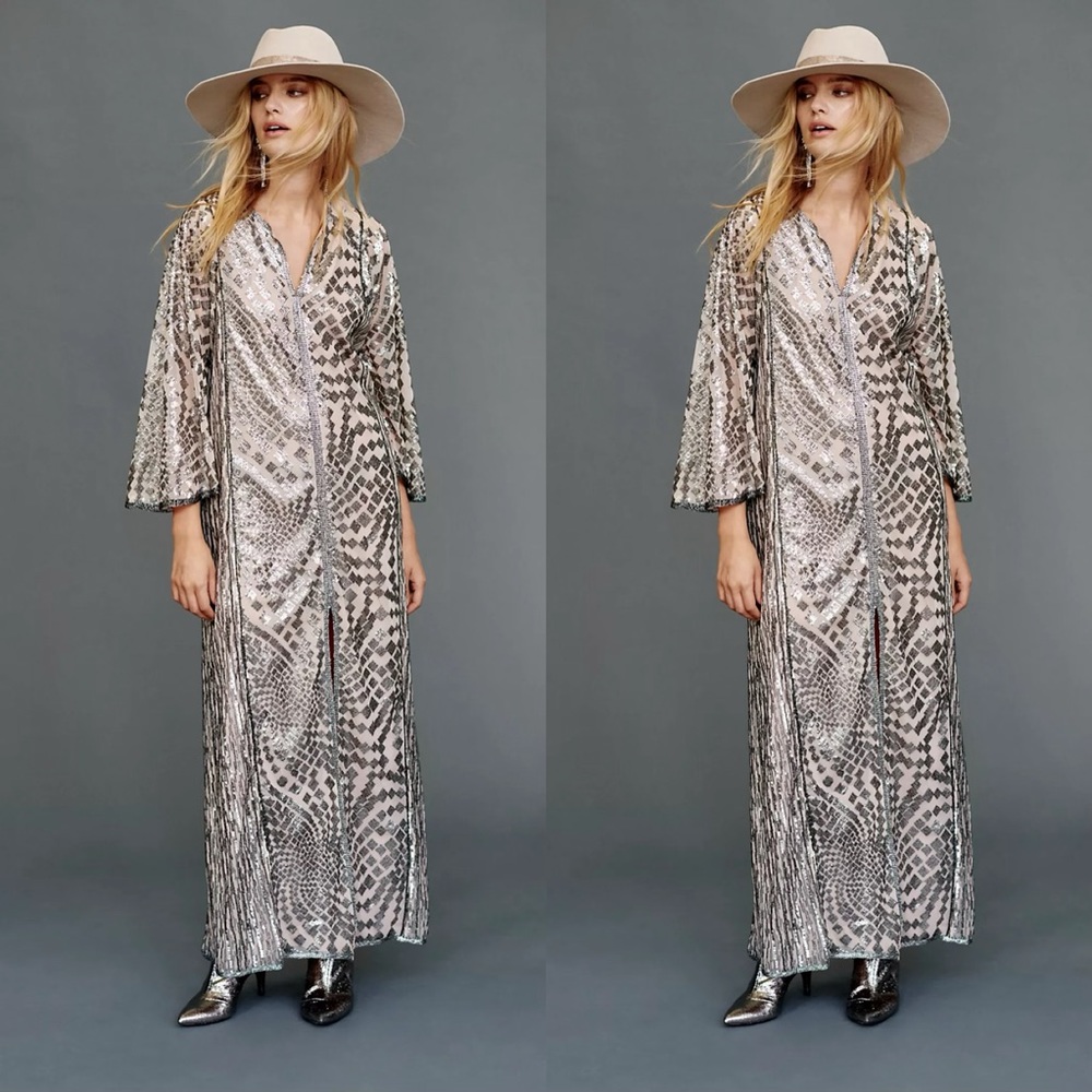 Free People Anna Sui Silver Maxi Dress - Picture 2 of 5